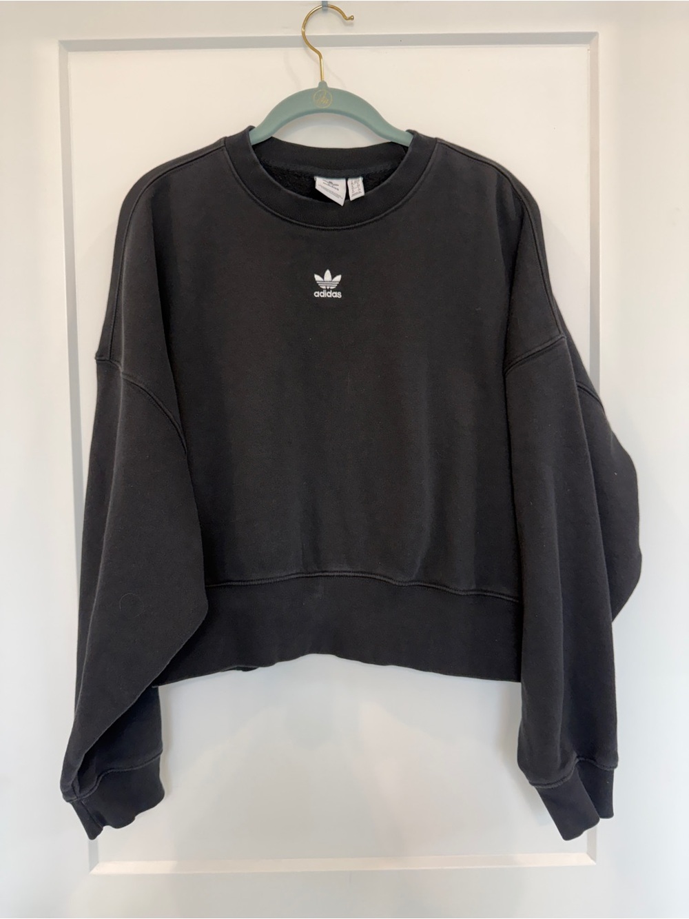 Black Adidas Originals Essentials Adicolor Crew Sweatshirt